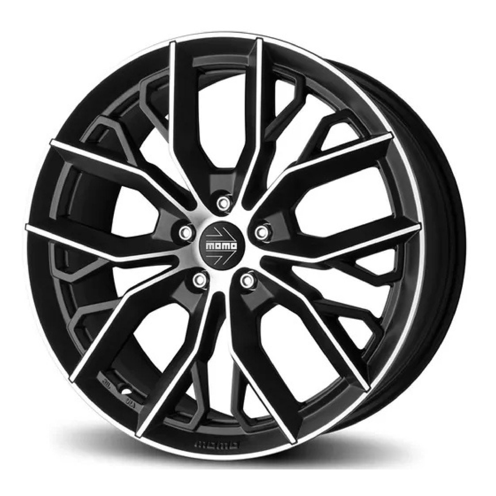 momo 16″ inches Alloy wheels- Massimo (Set of 4)-114.3|5 Holes|38|7.0 Matt Black Diamond Cut