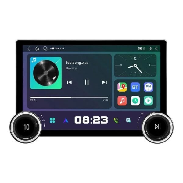 Gemstone 10.1'' 2K QLED Android Car System – 4GB RAM, 64GB Storage, Dual Knob & Camera Support