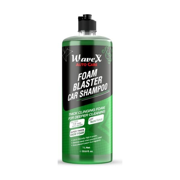 Wavex Foam Wash Car Shampoo Concentrate (1L) pH Neutral, Extreme Suds Snow White Foam, Highly Effective on Dust and Grime