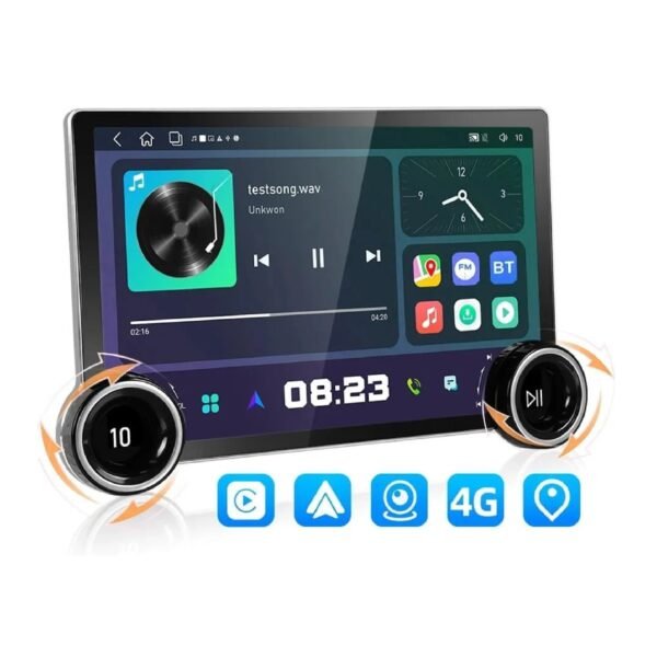 Gemstone 10.1'' 2K QLED Android Car System – 4GB RAM, 64GB Storage, Dual Knob & Camera Support - Image 3