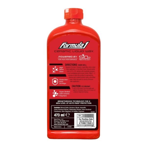 Formula 1 Ceramic Liquid Wax 473ml (617029) Compatible with All Cars - Image 2