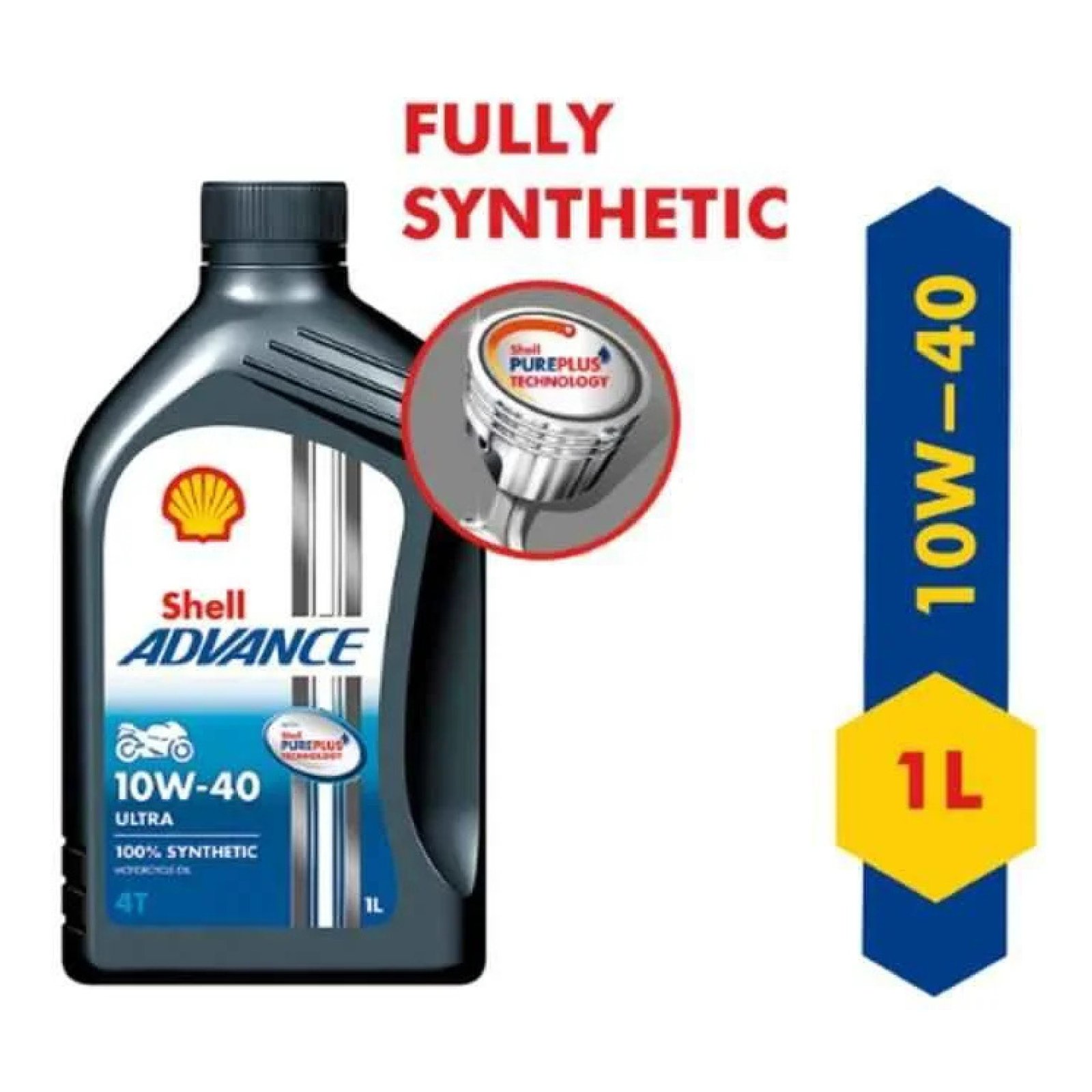 Shell 1L Advance Ultra 4T 10W-40 API SN Fully Synthetic Motorbike Engine Oil