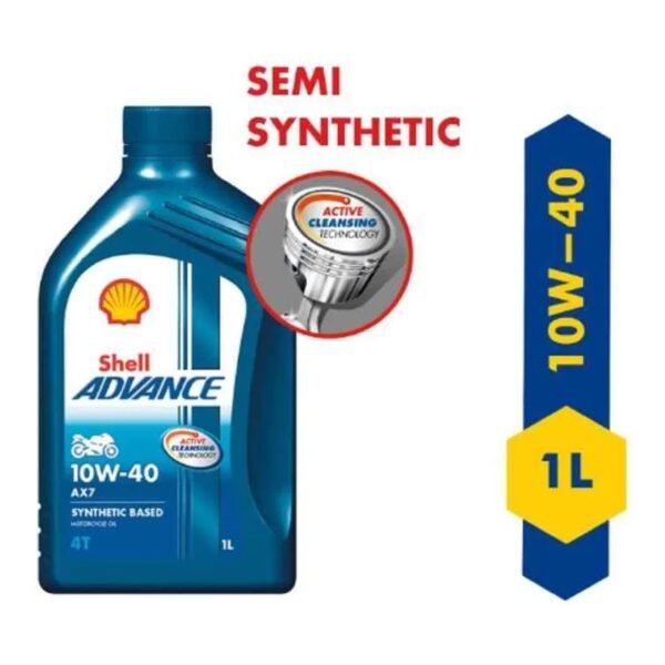 Shell 1L Advance AX7 4T 10W-40 API SM Synthetic Technology Motorbike Engine Oil