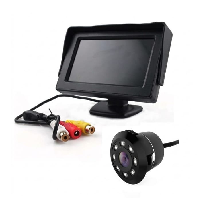 Woschmann (.3 TFT Rear View Dashboard Screen with Connecting Cable and Black Camera)